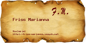 Friss Marianna névjegykártya